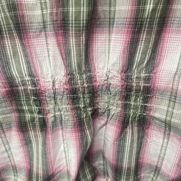 Cotton Express Womens Button Up Pink Gray Plaid Cotton Sz XS 3/4 Sleeves Western - Picture 8 of 16